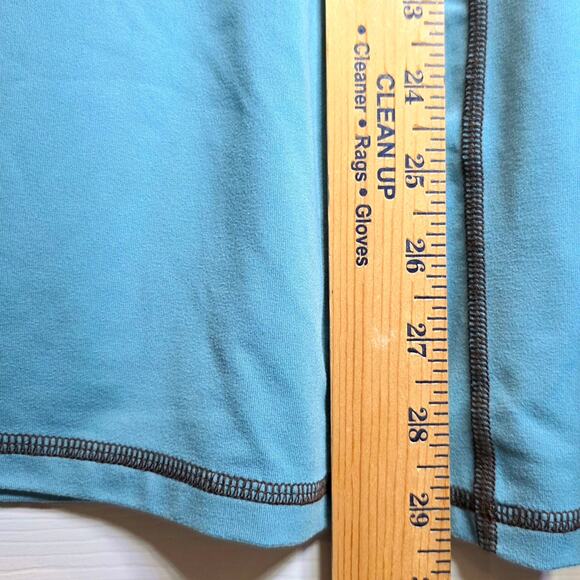 Mountain Hardwear Butter Button Layered Top Long Sleeve Womens Sz XL Teal Green - Picture 11 of 12